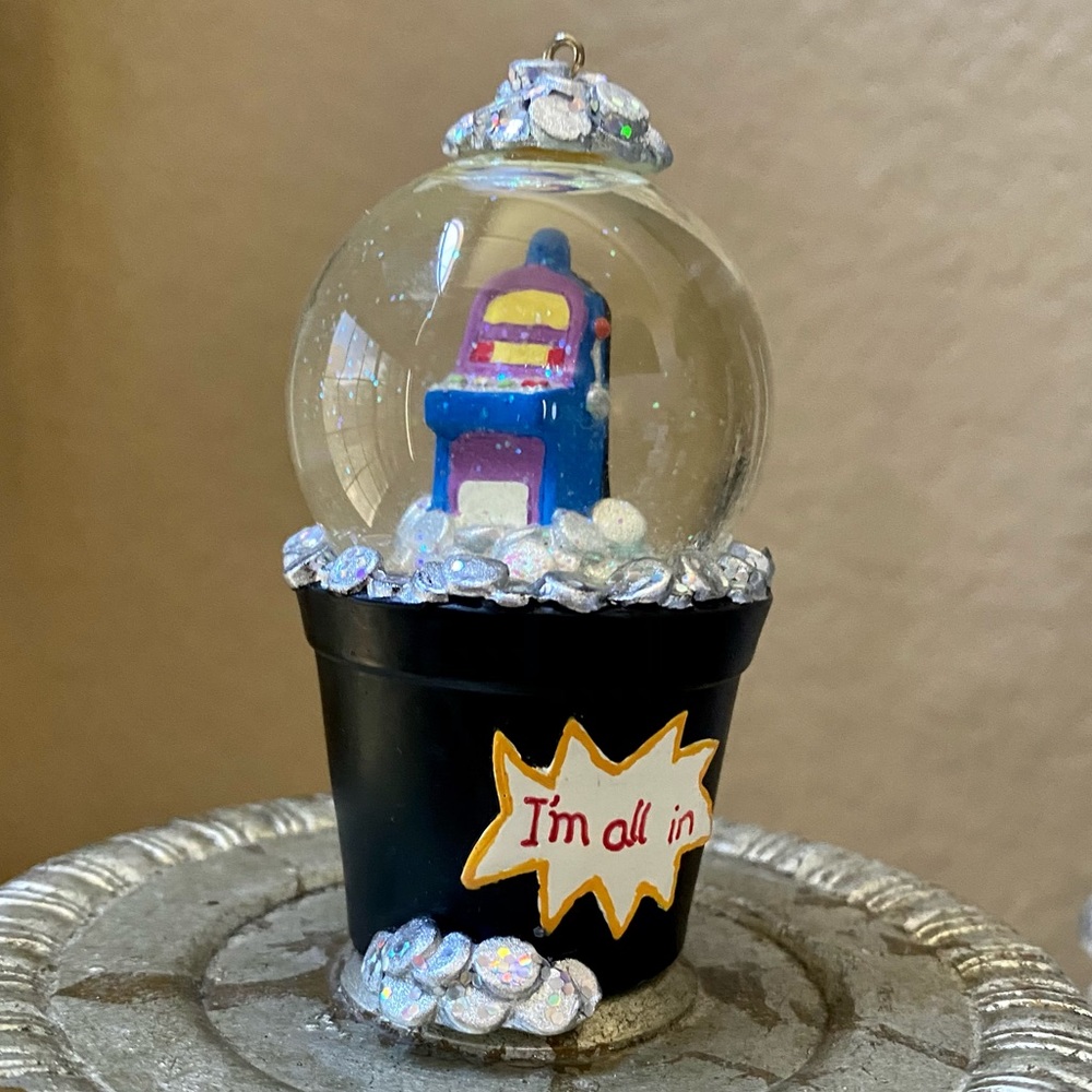 Mini slot♦️machine water globe ornament